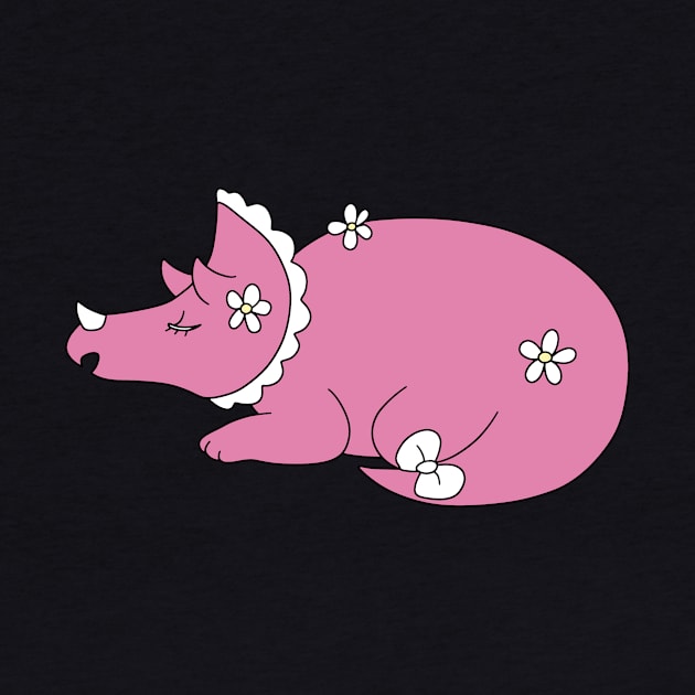 Pink Flowery Triceceratops by saradaboru